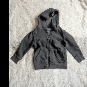 Cat & Jack Gray Fleece Lined Gray Zip Up Hoodie Toddler Size 2T